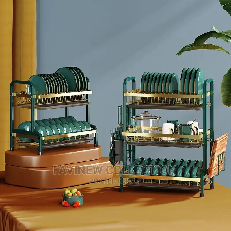 3 Tier Dish Rack With Cutlery Holder Chop Board Holder