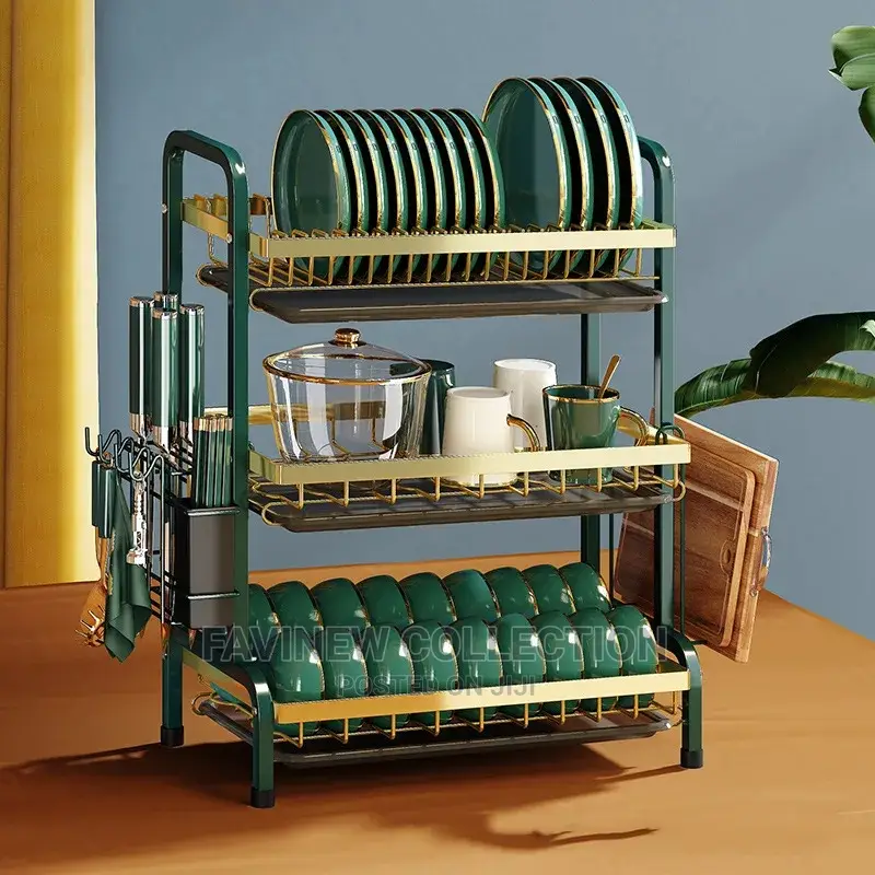 3 Tier Dish Rack With Cutlery Holder Chop Board Holder