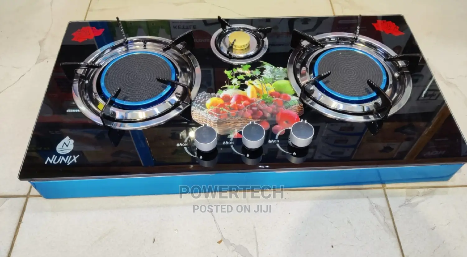 Nunix 3 Burner Gas Glass Top Table Infrared Cooker