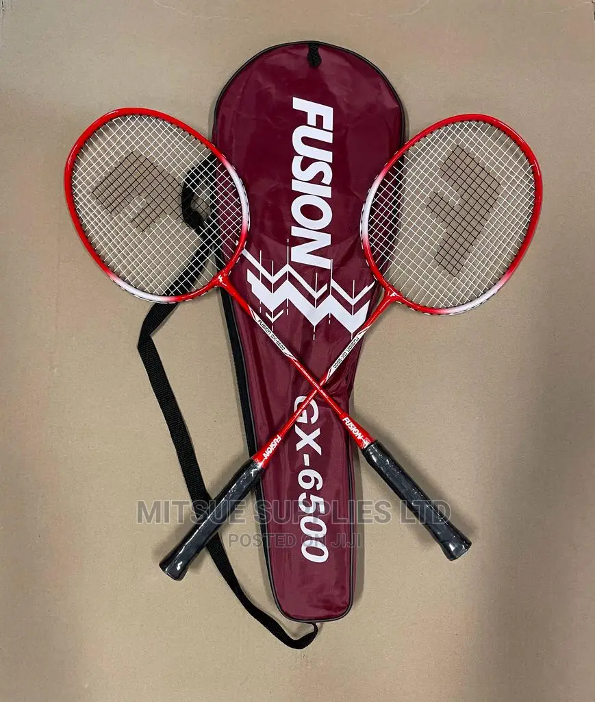 Pair of Badminton Racket Fusion GX-6500 Steel Shaft With Bag