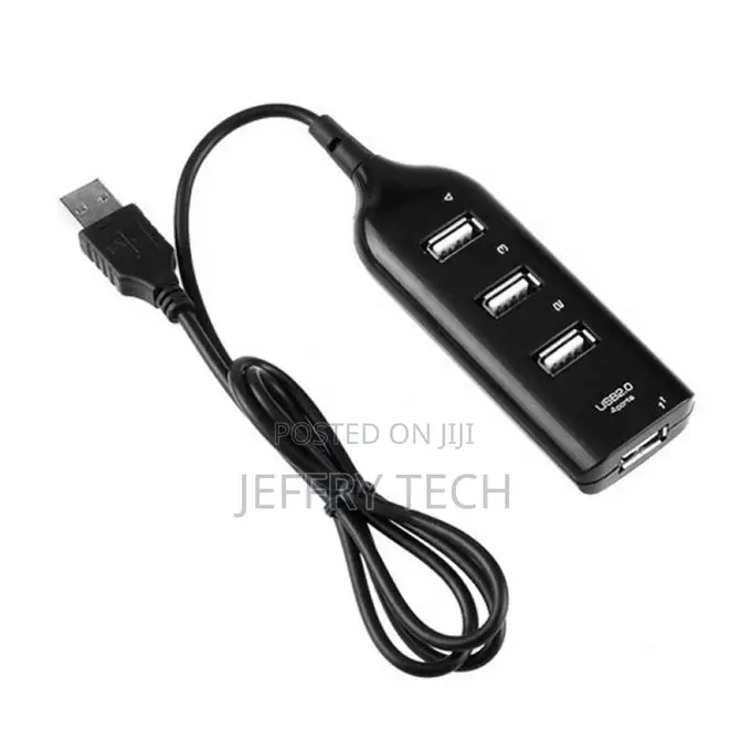 4 Ports High Speed USB 2.0 Hub Extension Splitter-Black