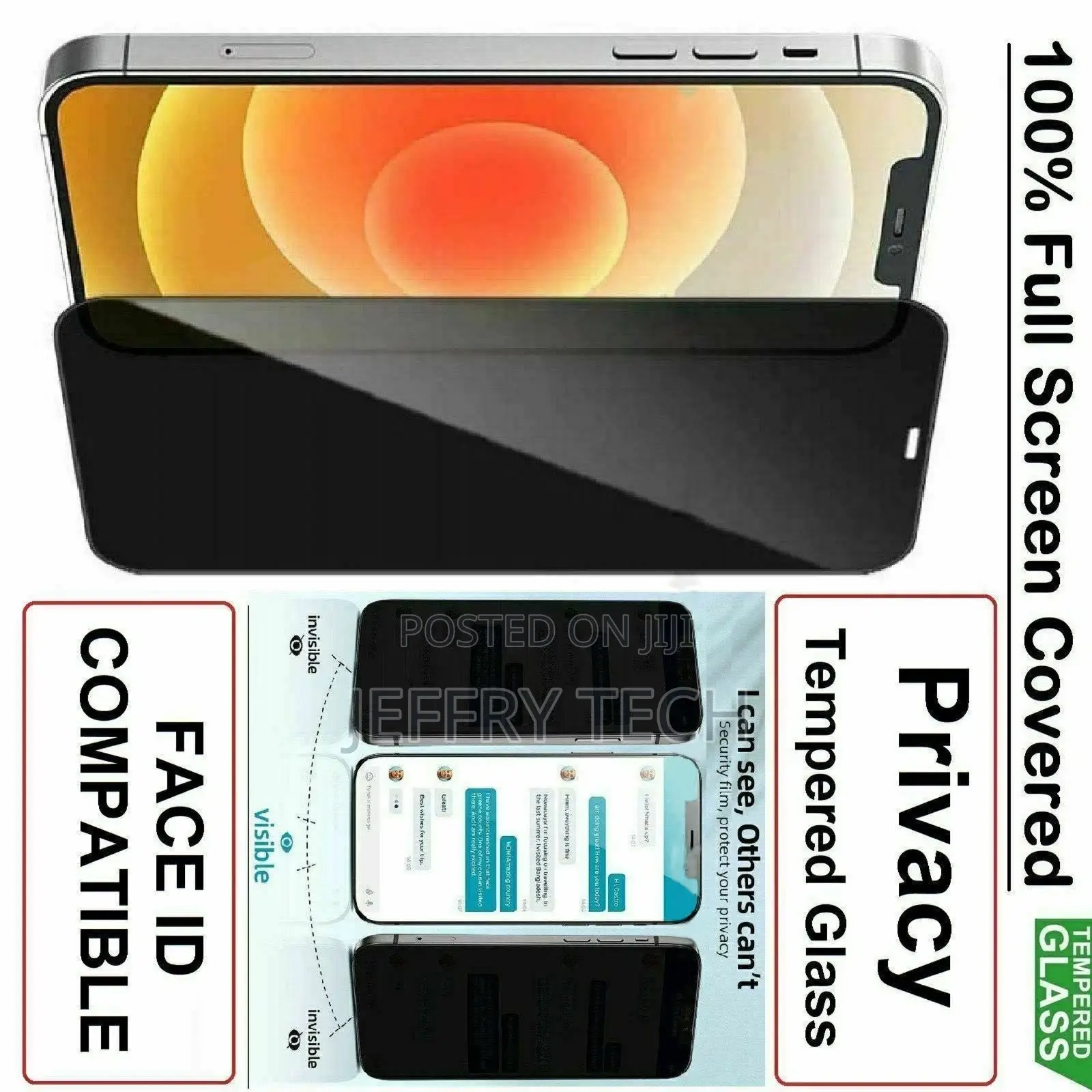 5D Privacy Tempered Glass Screen Protector for iPhone 14 Pro