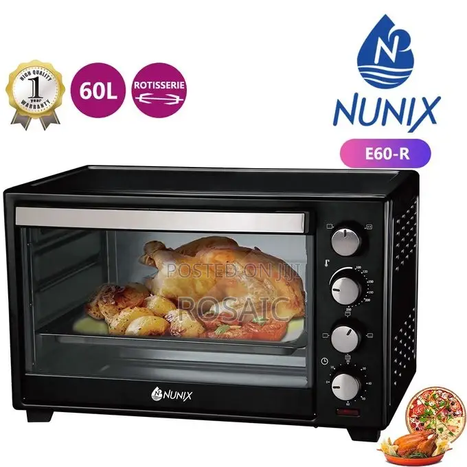 Nunix Electric Oven With Rotisserie, Electric 60 Litres