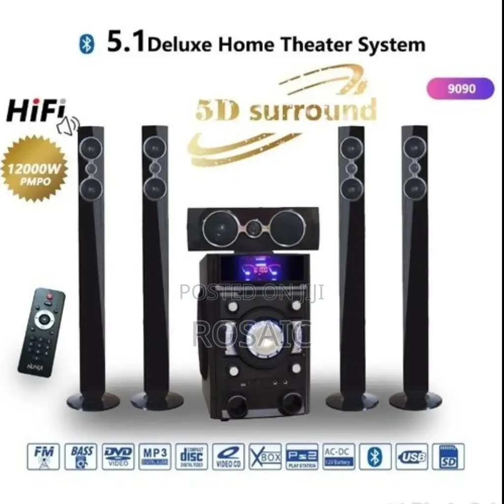 Nunix Deluxe Home Theatre System 5.1 Nu-9090a With Tall Boy.