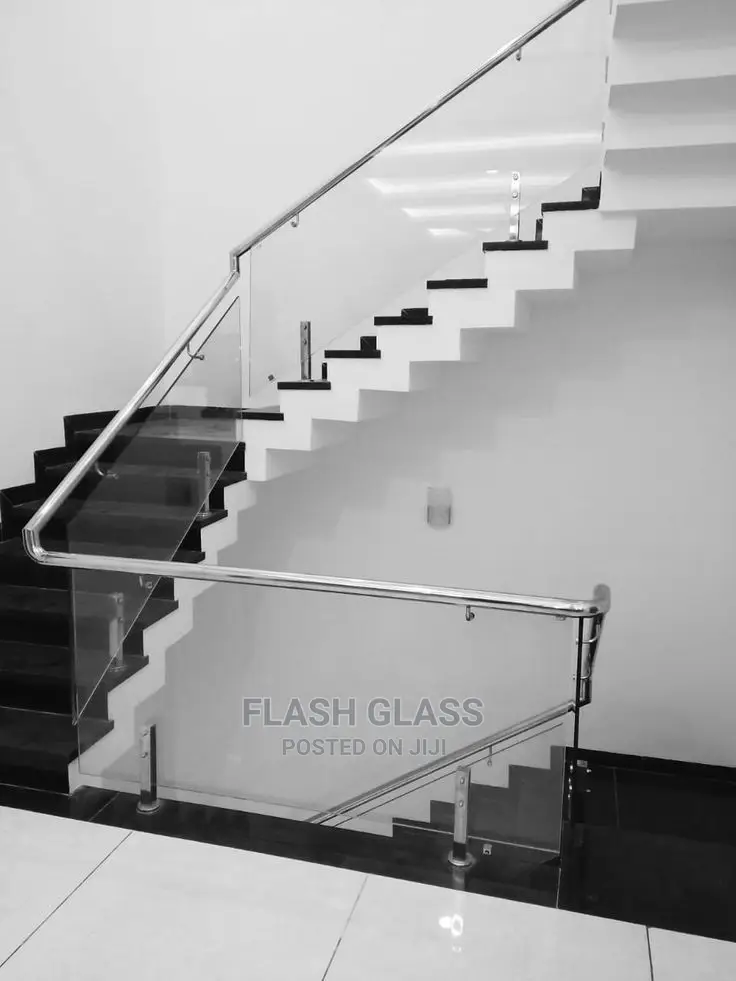 Stainless Steel and Glass Staircase
