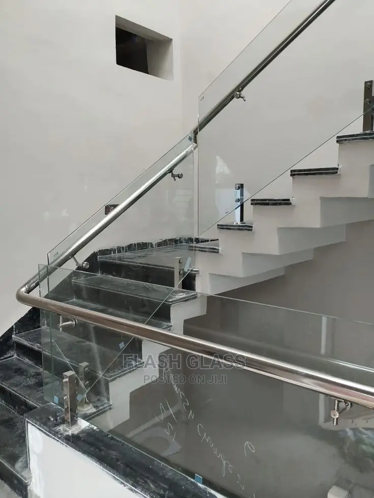 Stainless Steel and Glass Staircase