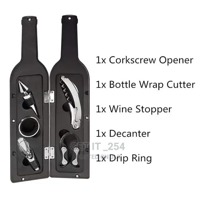 5pcs Bottle Shaped Wine Opener Gift Wine Bottle Corkscrew Se