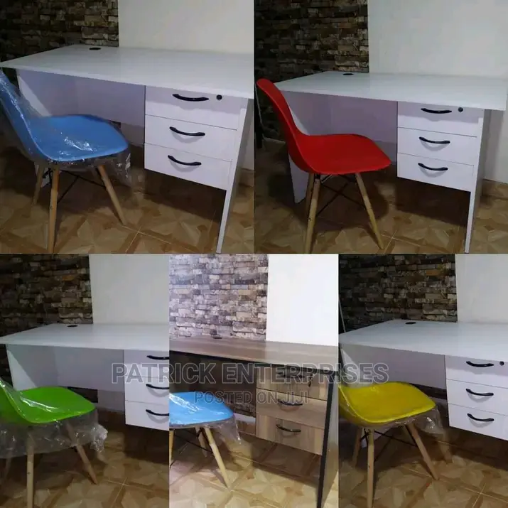 1.2 MTRS Office Desk Plus Study Eames Chairs