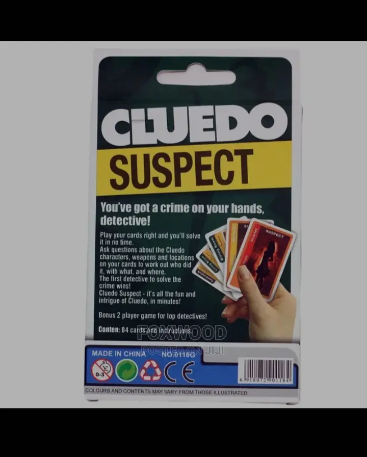 Fun Cluedo Suspect Game Card Board for Adult Family Party