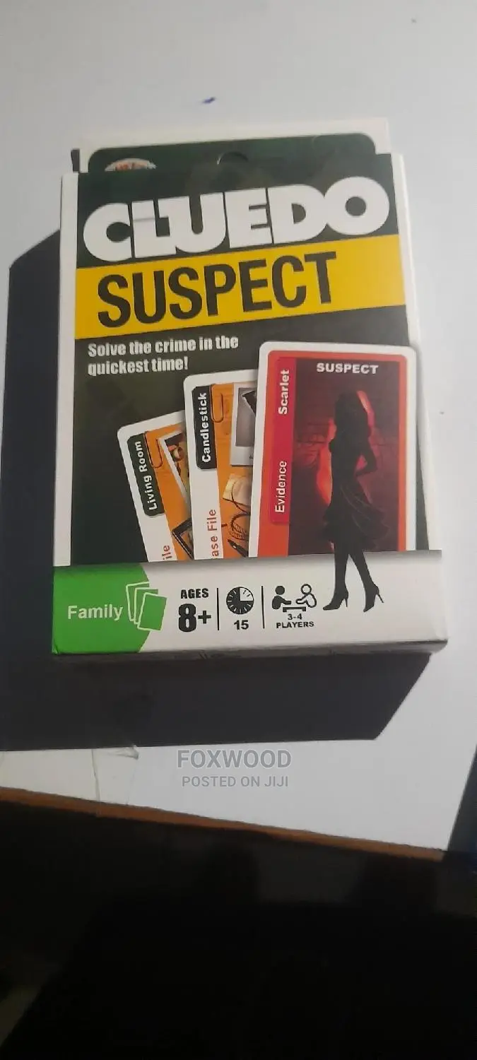 Fun Cluedo Suspect Game Card Board for Adult Family Party