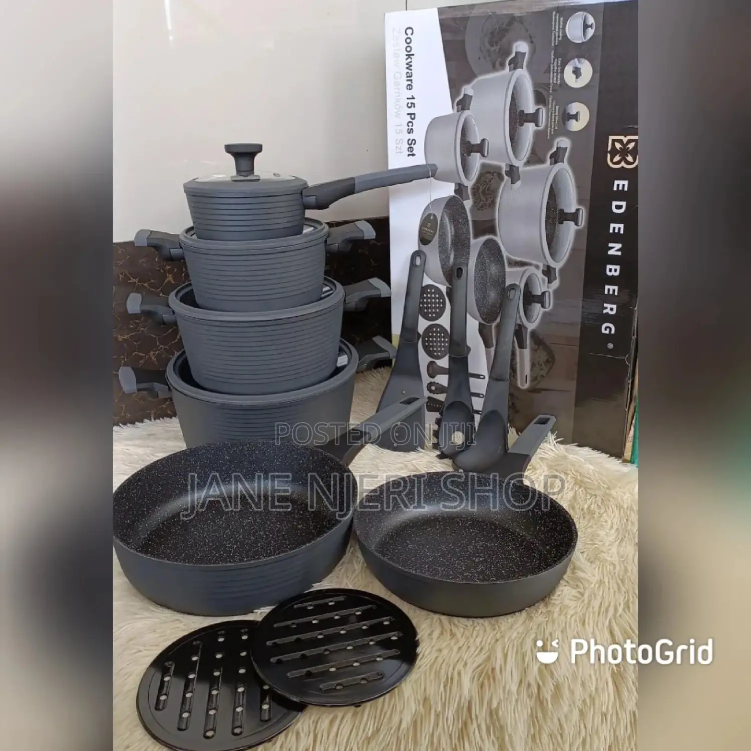 Grey 15 Pieces Cookware