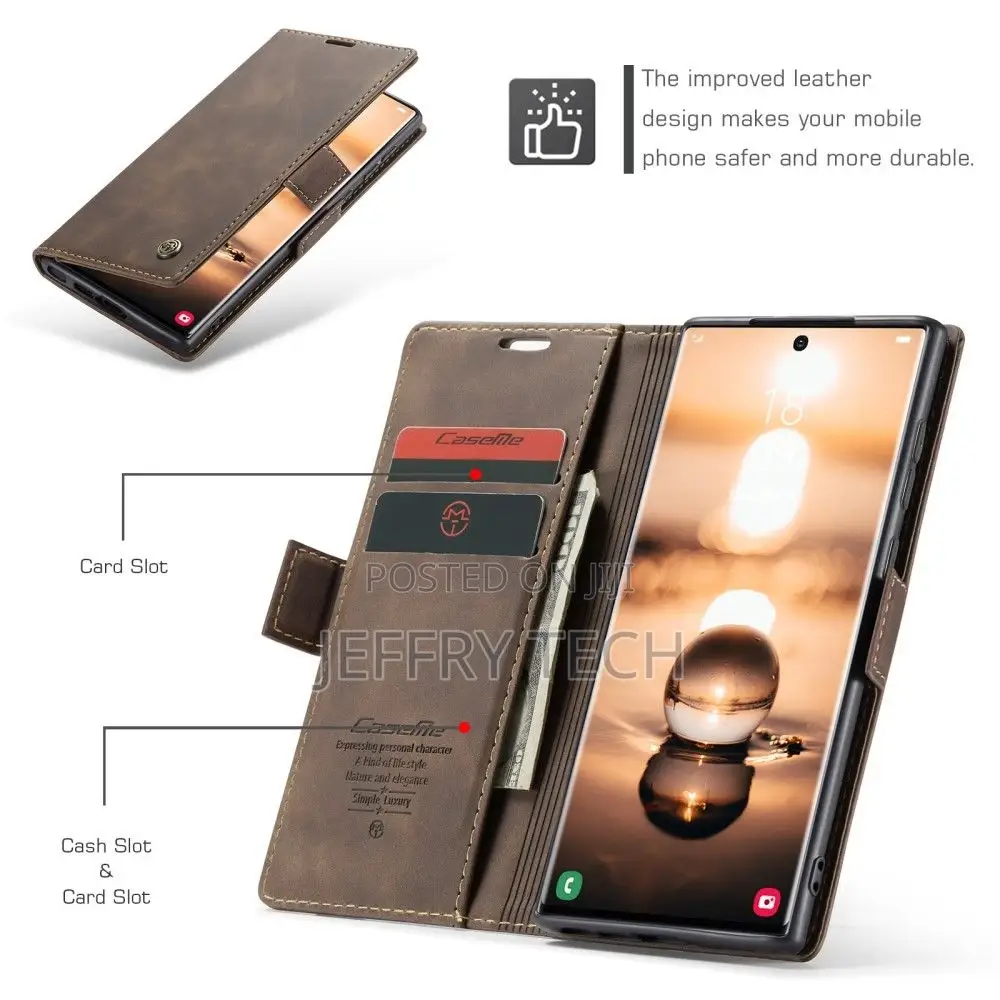 Samsung Galaxy S23 Ultra Flip Vintage Case - Coffee