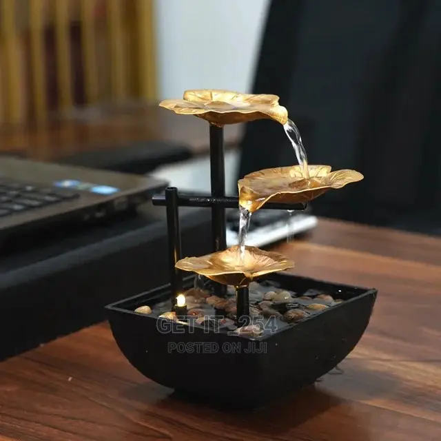 Table Top Electric Mini Water Fountain With LED Lamp Decor