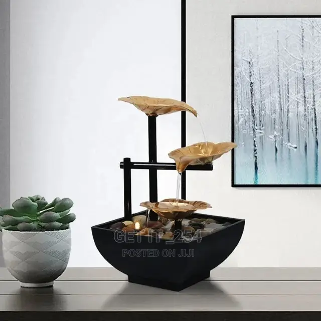 Table Top Electric Mini Water Fountain With LED Lamp Decor