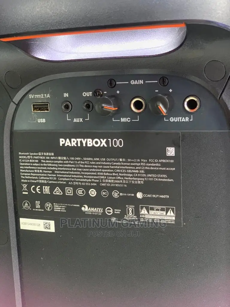 JBL Partybox 100 High Power Portable Wireless Bluetooth Audi
