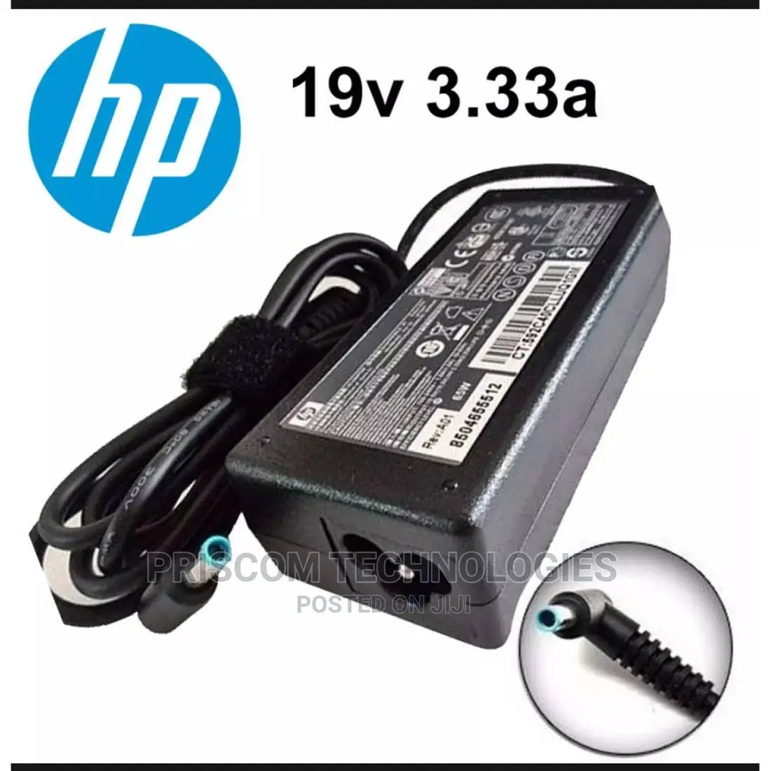 Hp Bluepin Laptop Chargers Adapter - 19.5V, 3.33A 65W