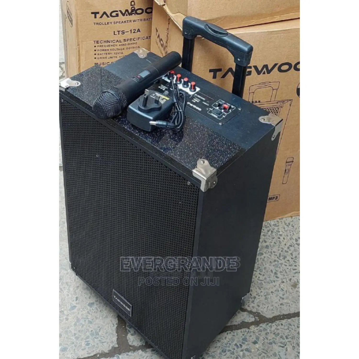 TAGWOOD Trolley Outdoor Speaker,-12000watts 12a Black