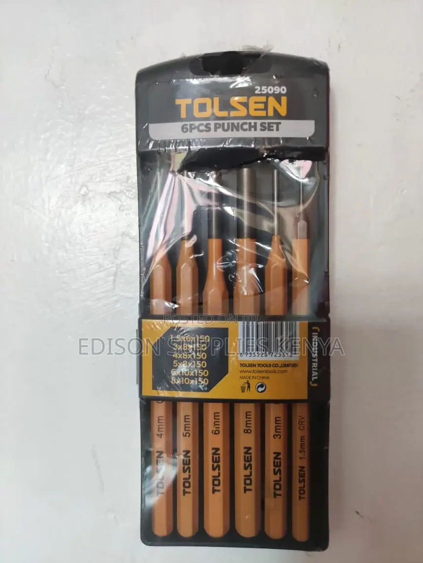 Tolsen Pin Punches Set 6pcs Leather Hole Punches Set