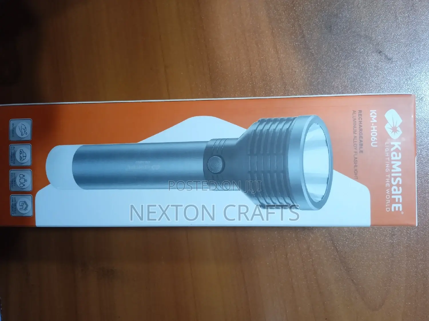 Kamisafe Rechargeable Aluminum Alloy Flashlight Torch