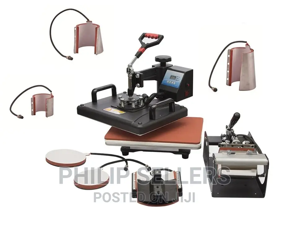 Heat Press Machine T-Shirt Mug Plate Combo 8 in 1 Sublimatio