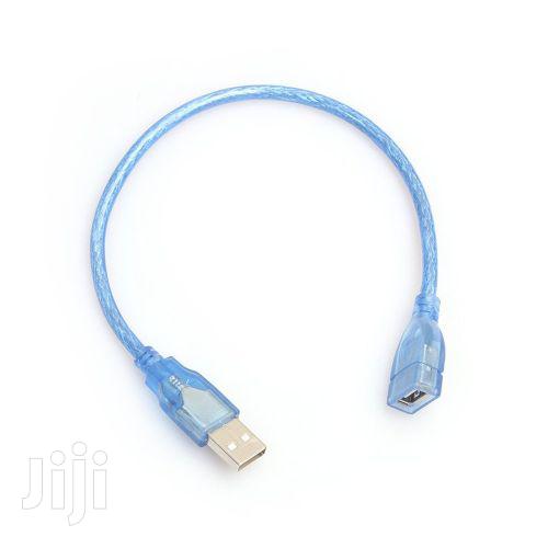 30CM USB 2.0 Extension Cable Transparent Blue Male to Female