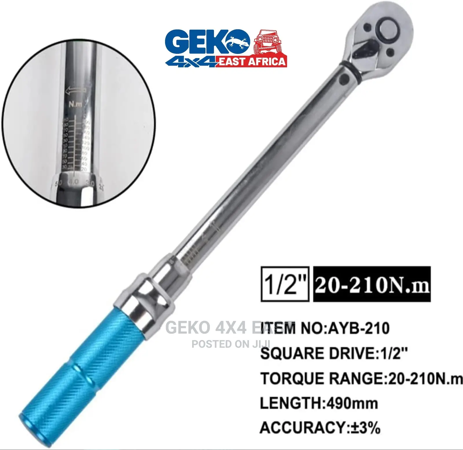Torque Wrench, High Precision Ratchet Wrench 1/2" 20~210