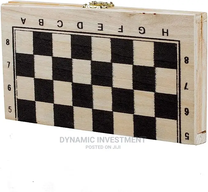Foldable Wooden Chessboard Travel Chess Set With Lock
