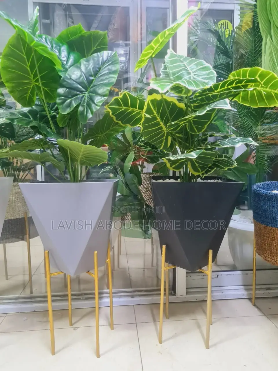 Artificial Decorative Plants With Stand Green