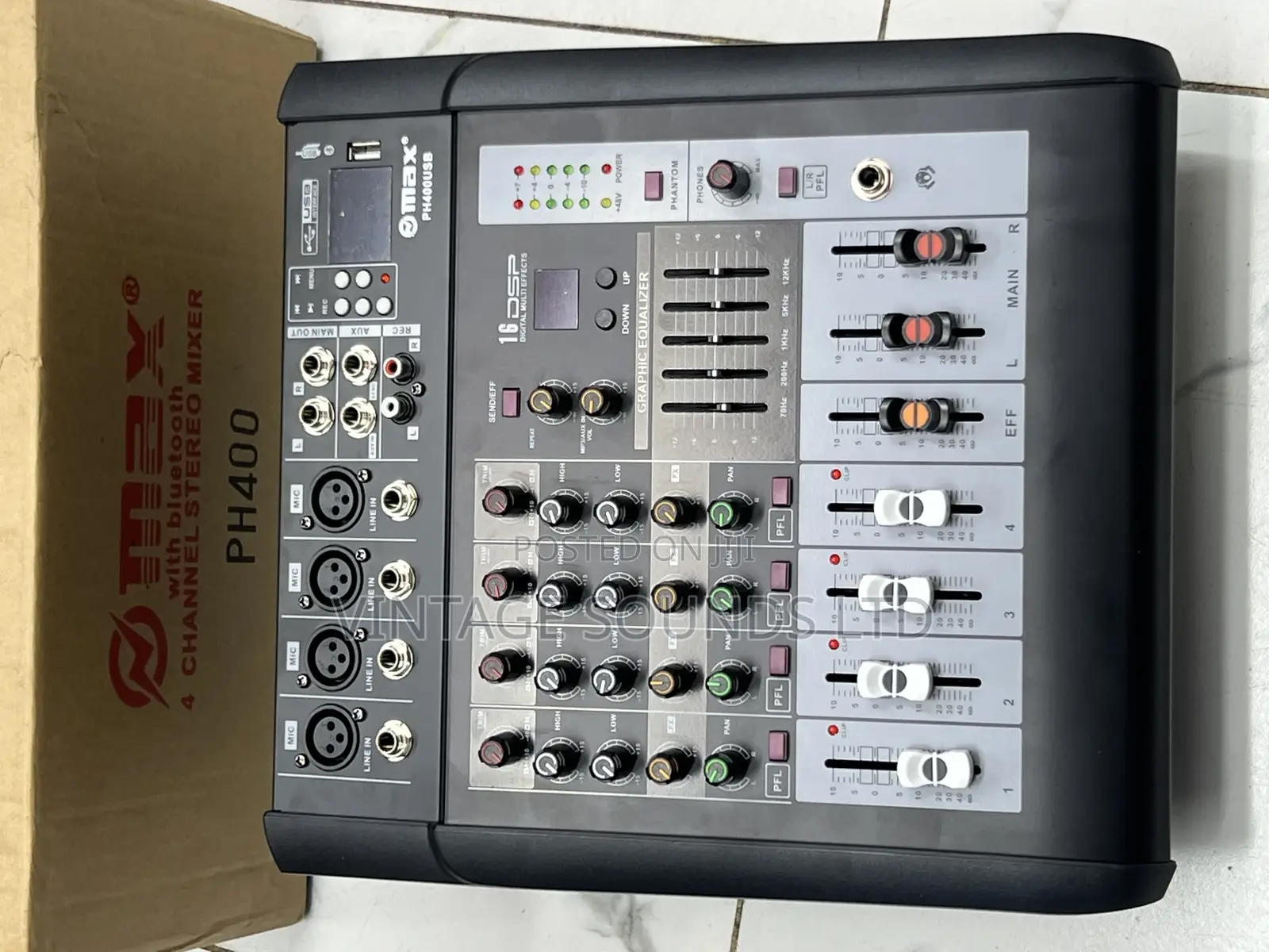 Max 4 Mixer With Power Amplifier Ph400 USB Stage Mixer