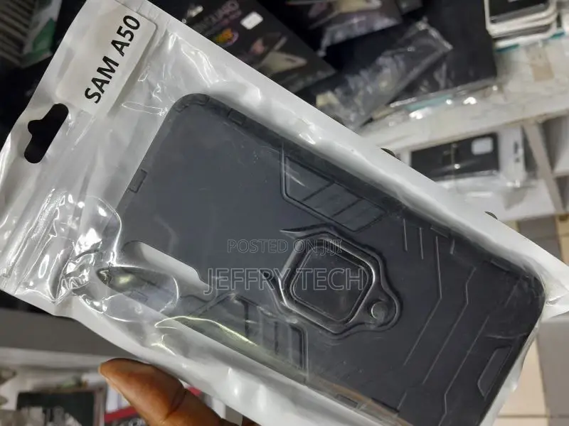 Case With Magnetic Ring Stand for Samsung Galaxy A50 - Black