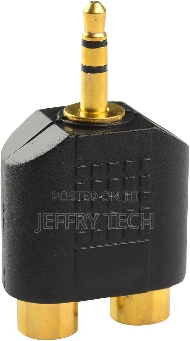 Gold Plated 3.5mm Stereo to 2-Rca Male to Female Adapter,Aud