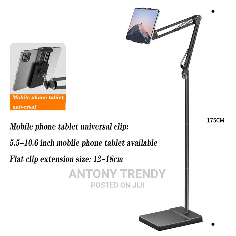Tablet Floor Stand, Adjustable Universal 360-Degree