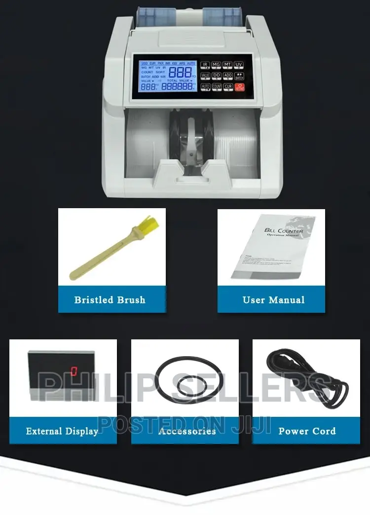 USD / EURO Cash Machine Bill Money Currency Counter With UV