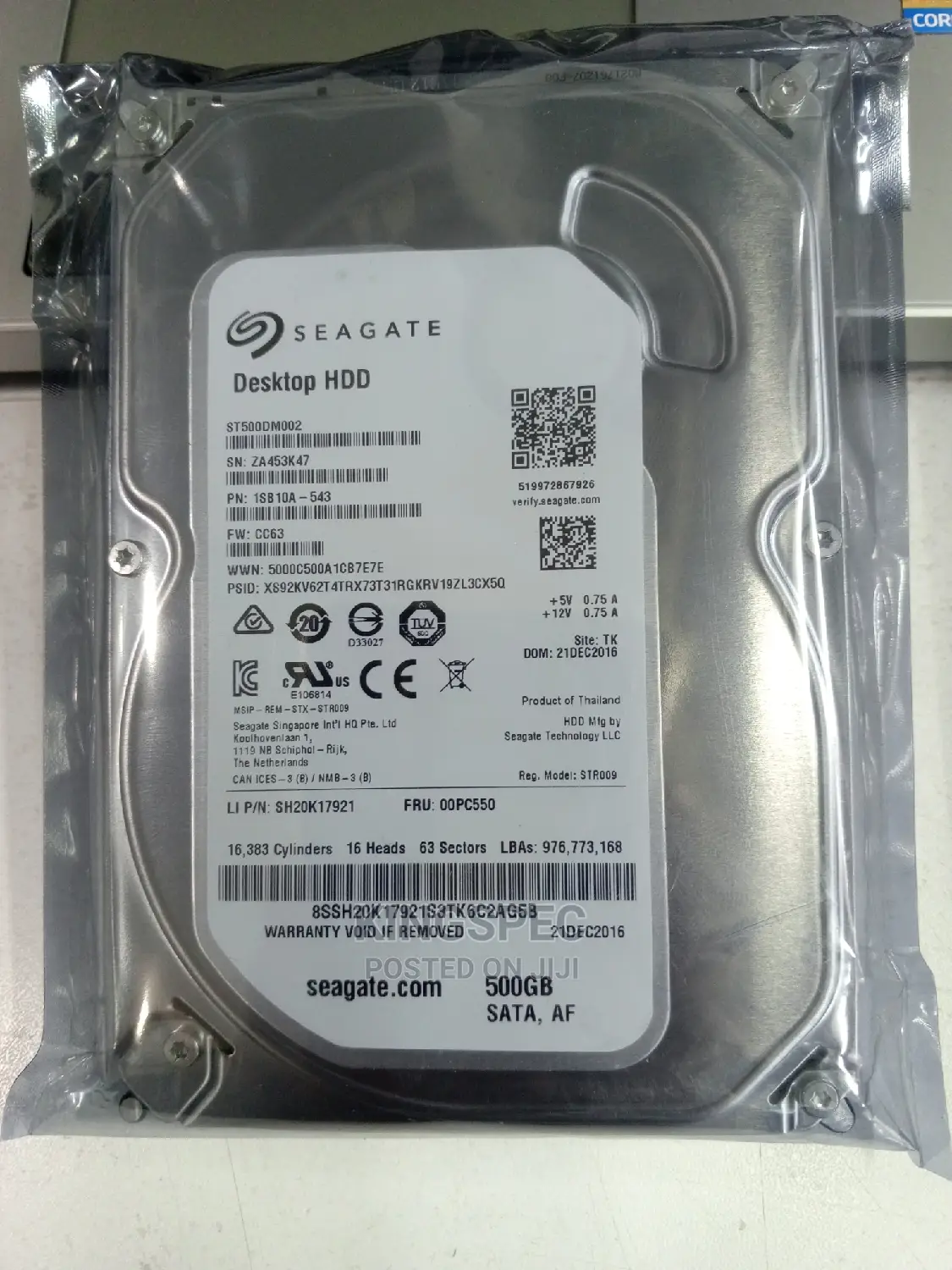Seagate Desktop Hard Drive 500GB