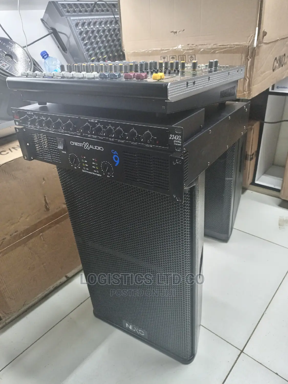 Complete Public Address Set Up,8channel Mixer,Crossover,Ca9