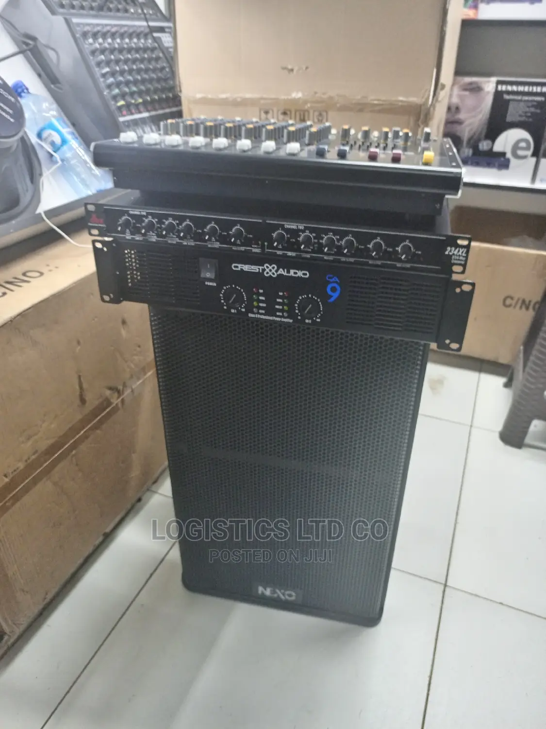 Complete Public Address Set Up,8channel Mixer,Crossover,Ca9