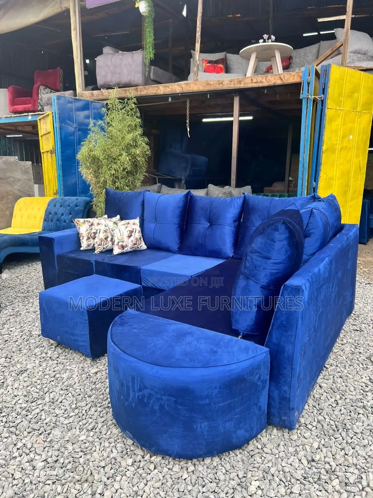 Blue L Seat Sofa