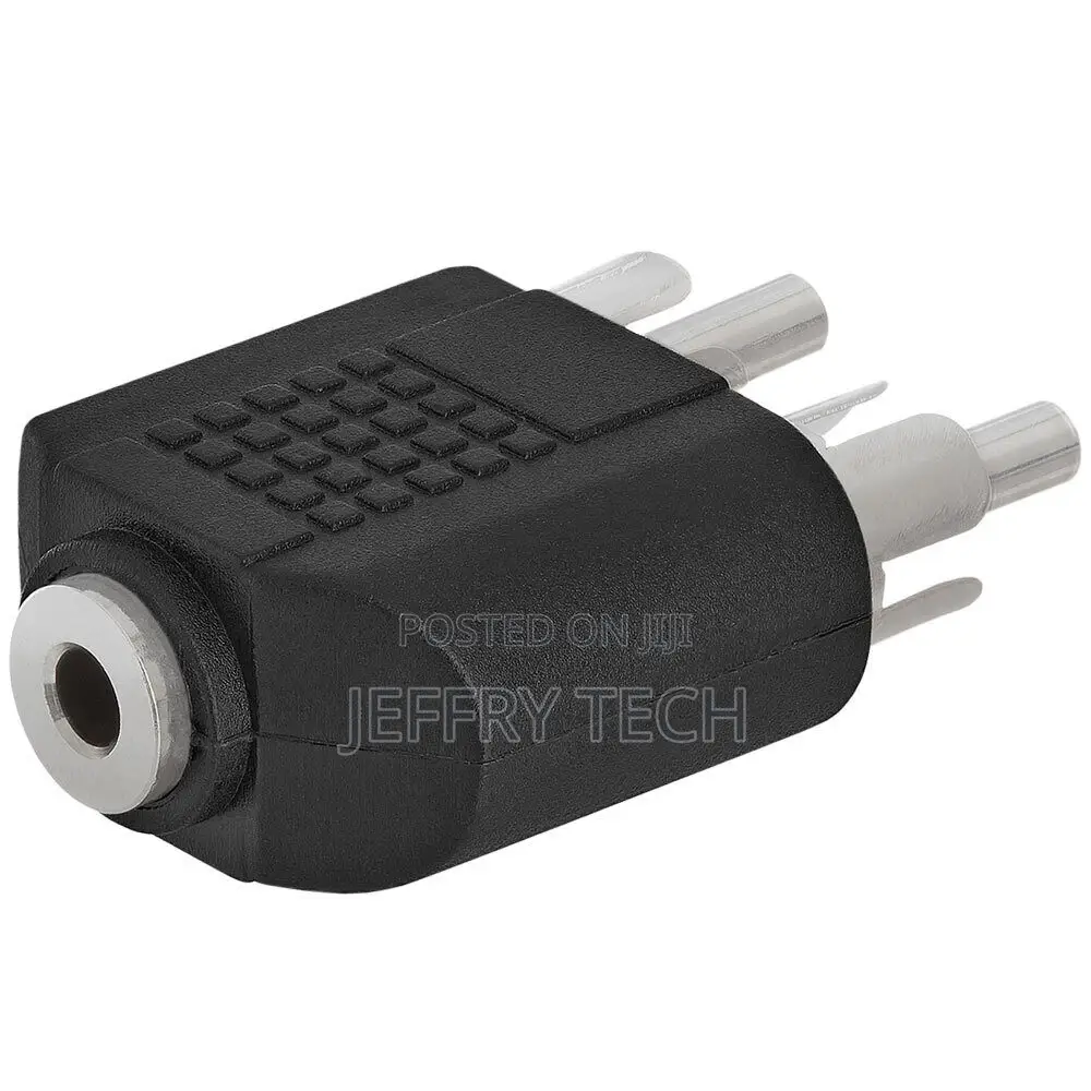 3.5mm Stereo Female Jack to 2x RCA Male Plug Adapter Audio S