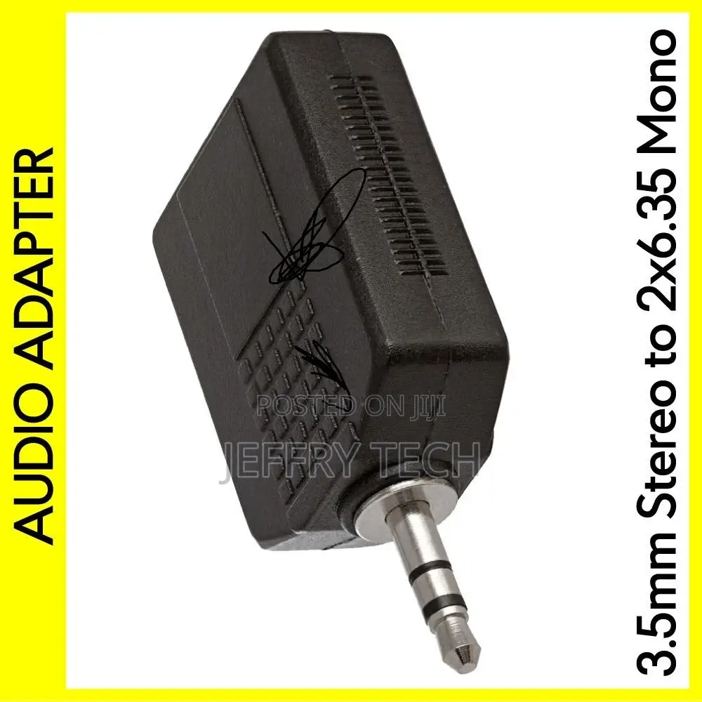 3.5mm Stereo Plug to 2 X 6.35mm Mono Jack Adapter Audio Spli
