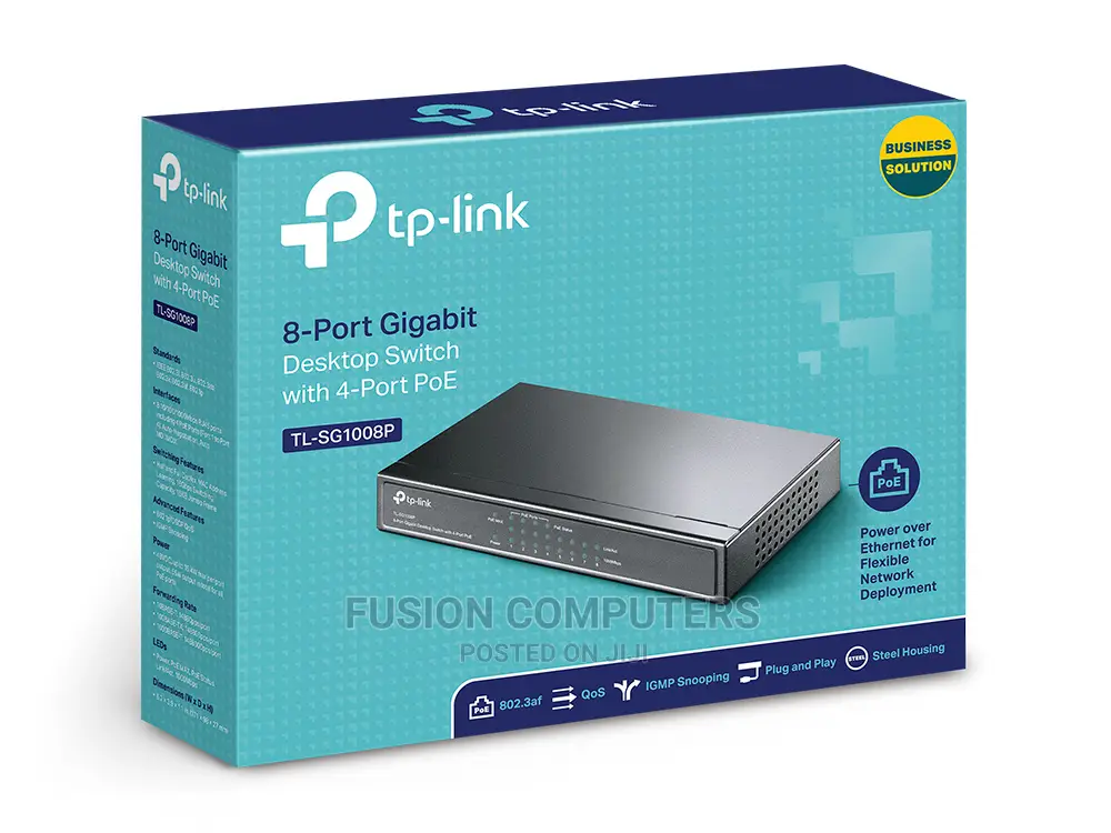 TP-LINK Gigabit Desktop Switch With 4-Port Poe - Tl-Sg1008p