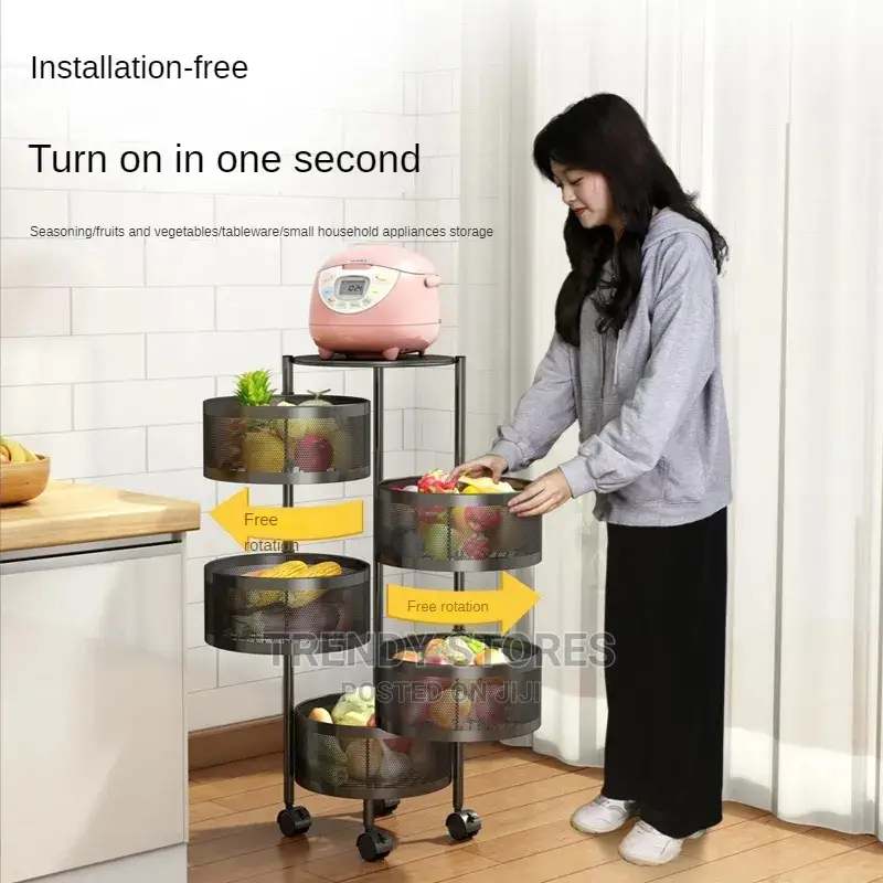 5 Layers Kitchen 360° Rotating Fruits/Vegetable Basket /Rack
