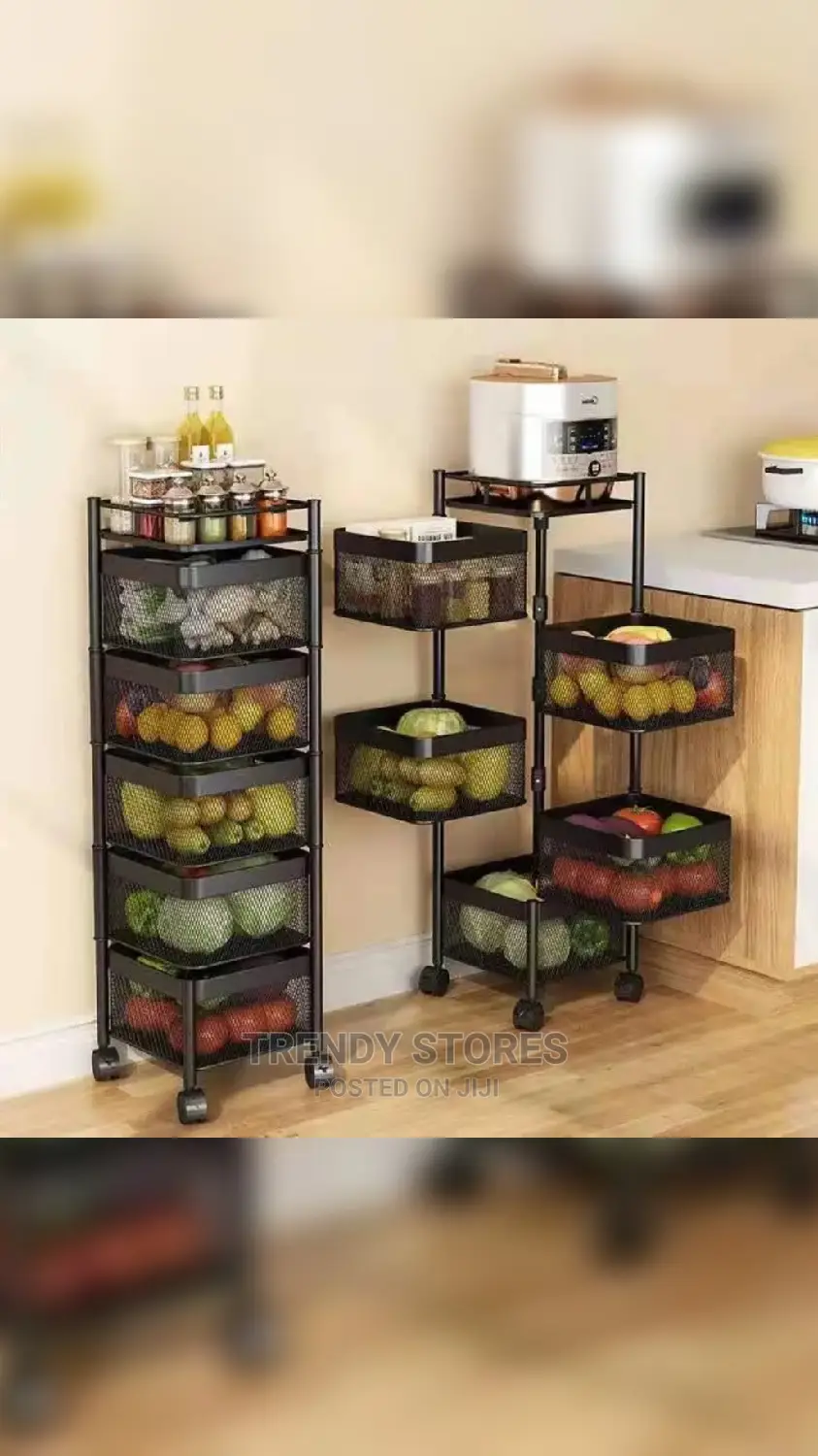 5 Layers Square 360° Rotating Fruits/Vegetable Basket /Rack