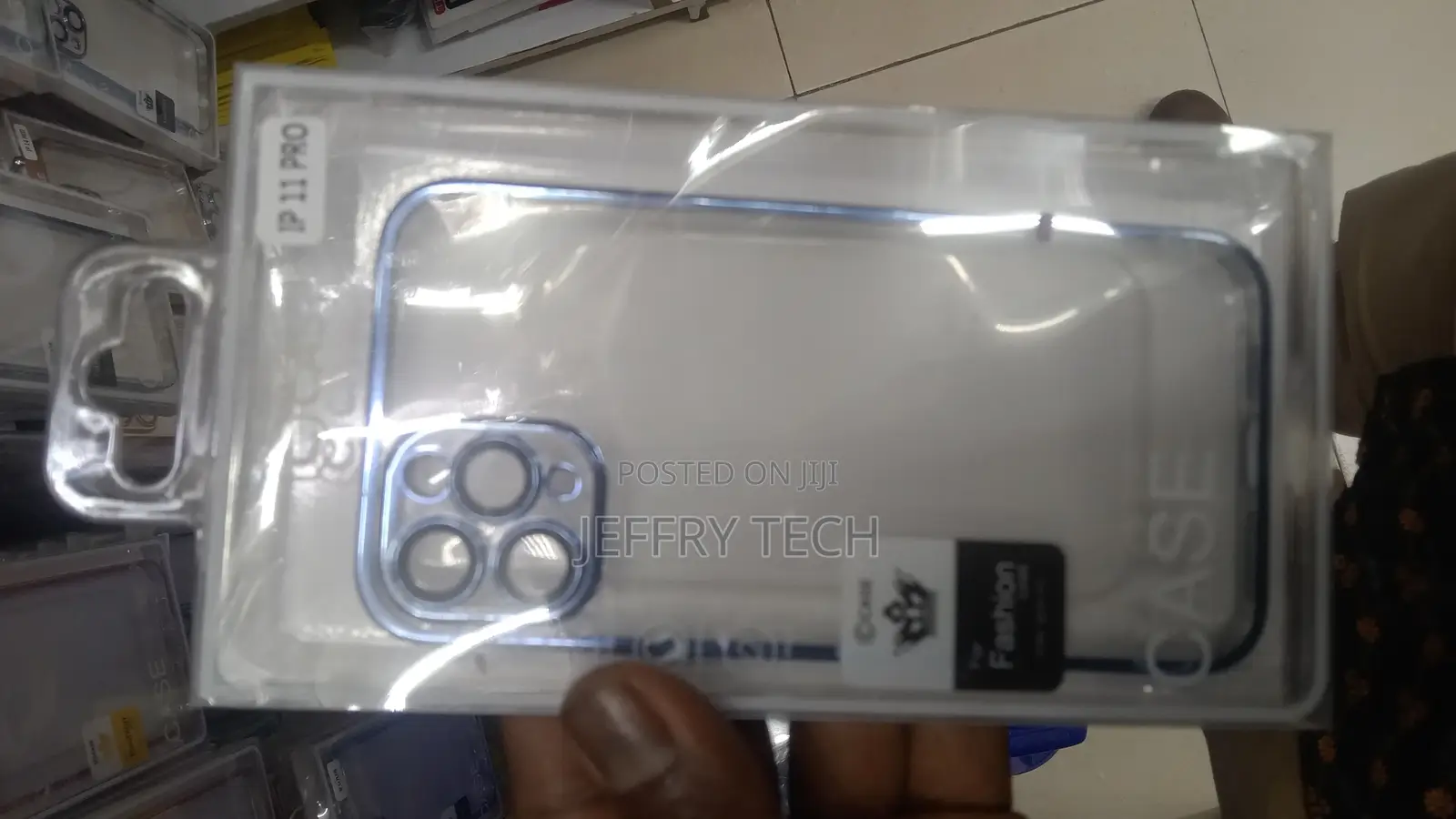 Square Frame Flat Side Case Cover for iPhone 11 Pro Blue