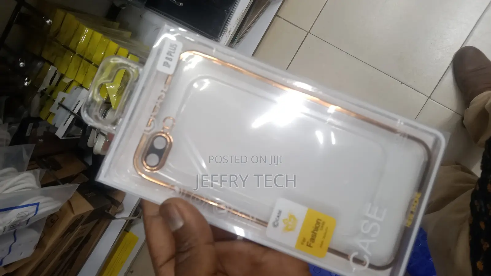 Back Cover for iPhone 8 Plus Luxurious Transparent Side Gold