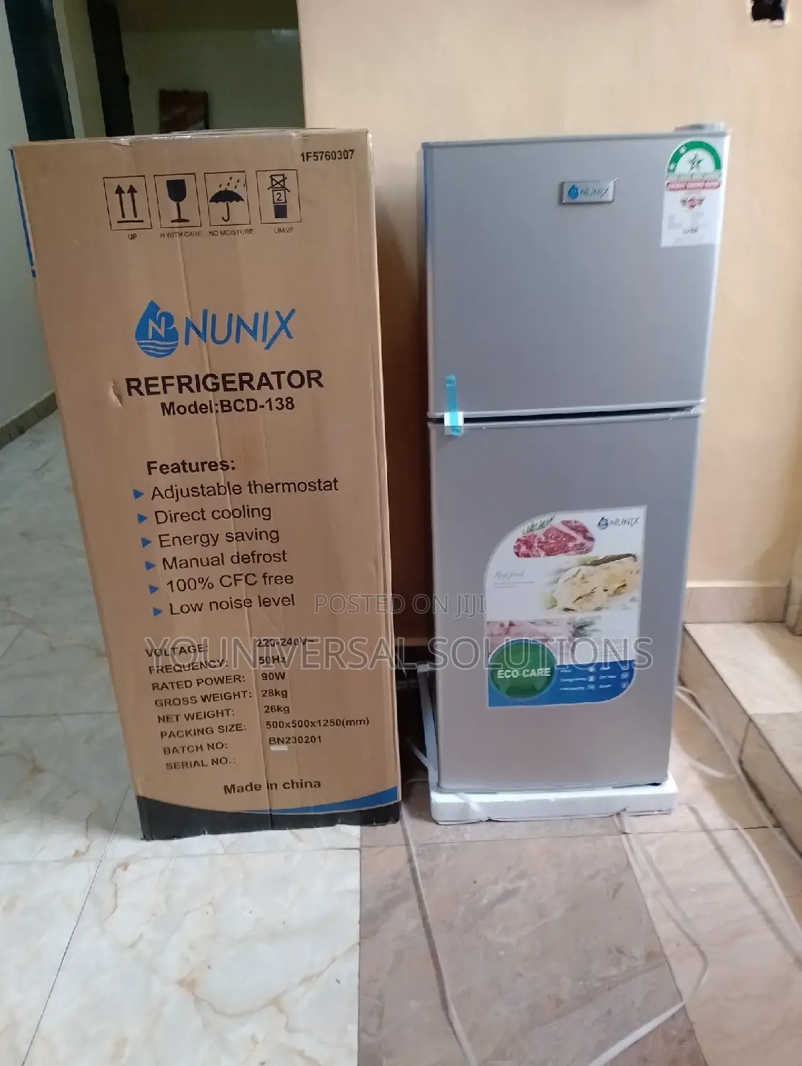 138 Litres Nunix Refrigerator Double Door