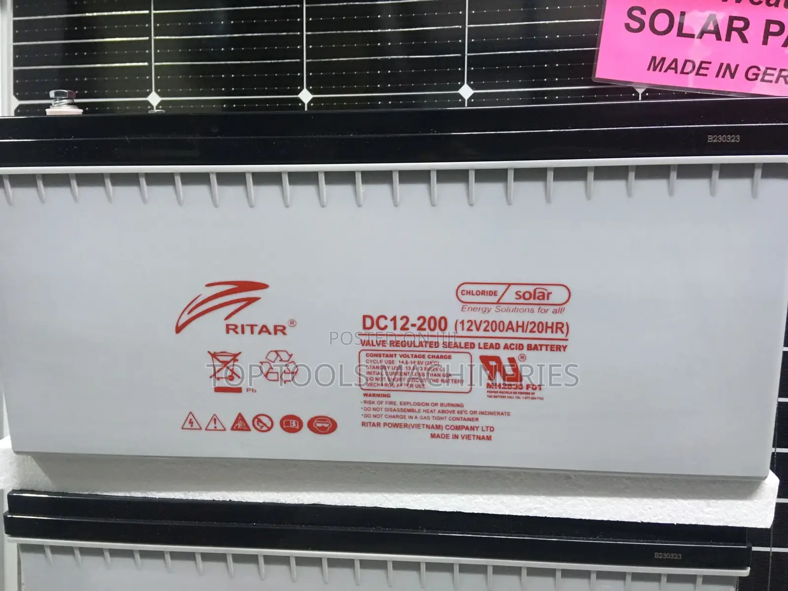 The Ritar DC 12-200 (12V 200ah/20hr) Solar Battery