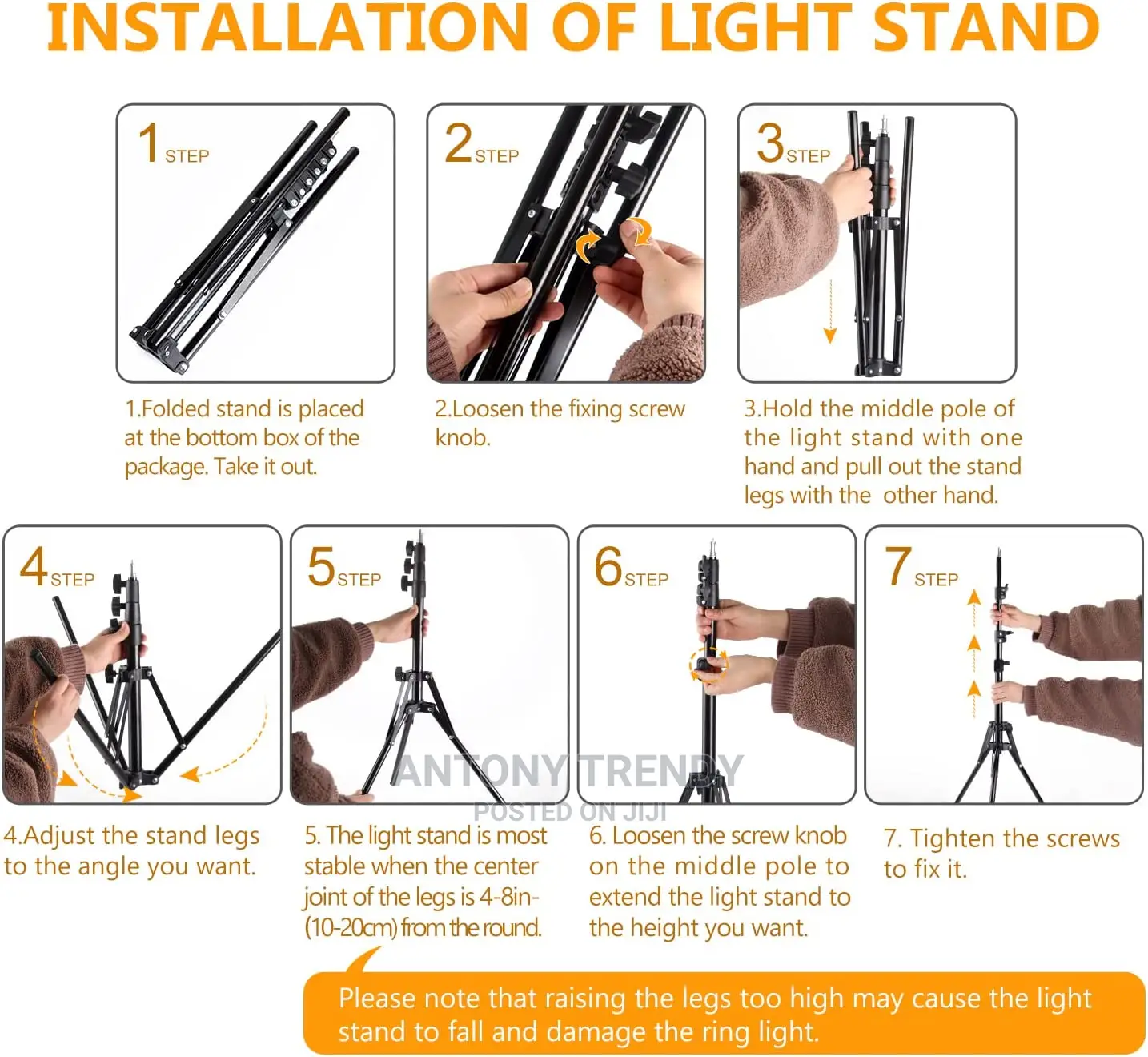 18"/45cm Outer 55w6700k Dimmable Led Light, Tripod Stand