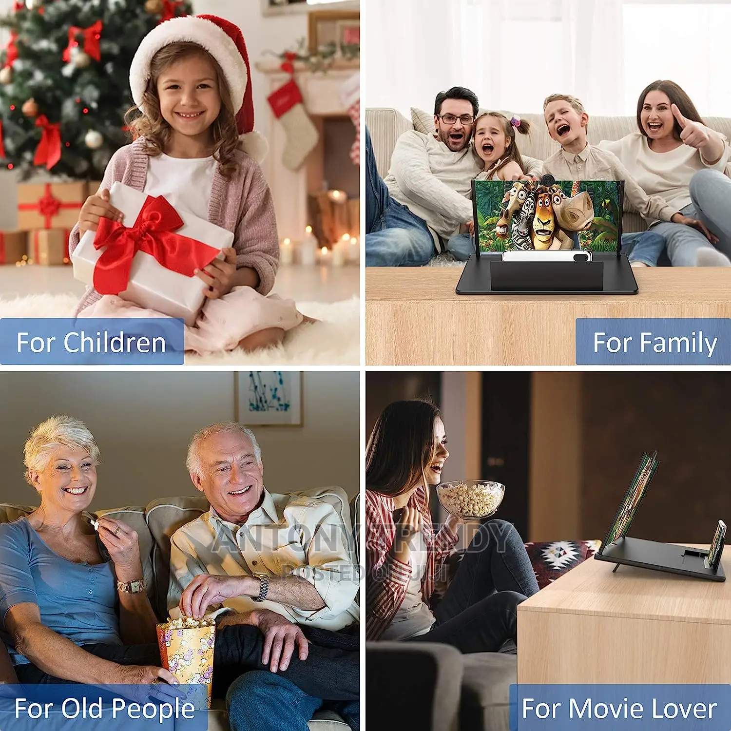 Fanlory 3D HD Magnifying Projector Screen Enlarger