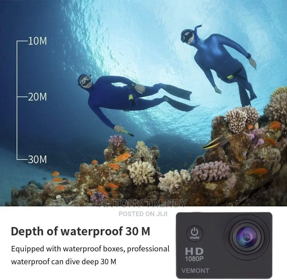 Action Camera Diving 30M Waterproof 1080P Full HD