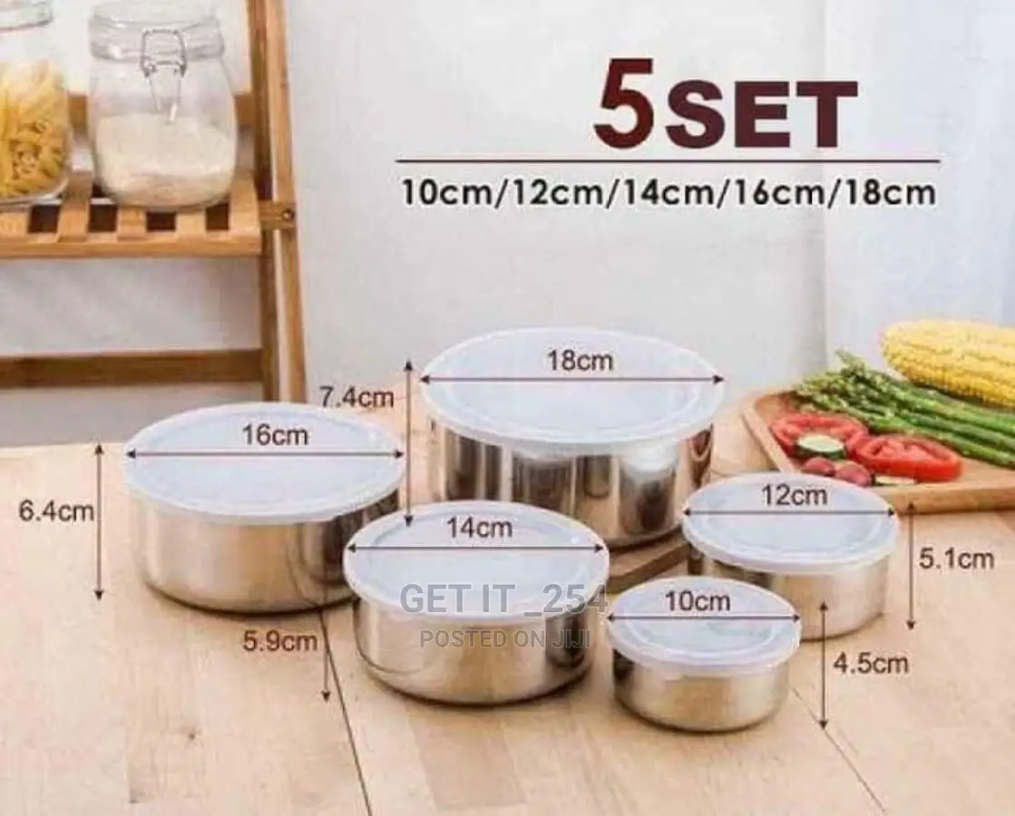 5in1 Stainless Fresh Box With Leak-Proof Lids for Food Stor
